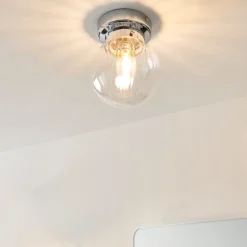 Amelie IP44 Flush Polished Chrome Ceiling Light