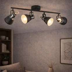 Amelix Dark Grey 4 Light Ceiling Spotlight Bar