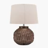 Anneli Bronze Aztec Ceramic Table Lamp with Natural Shade