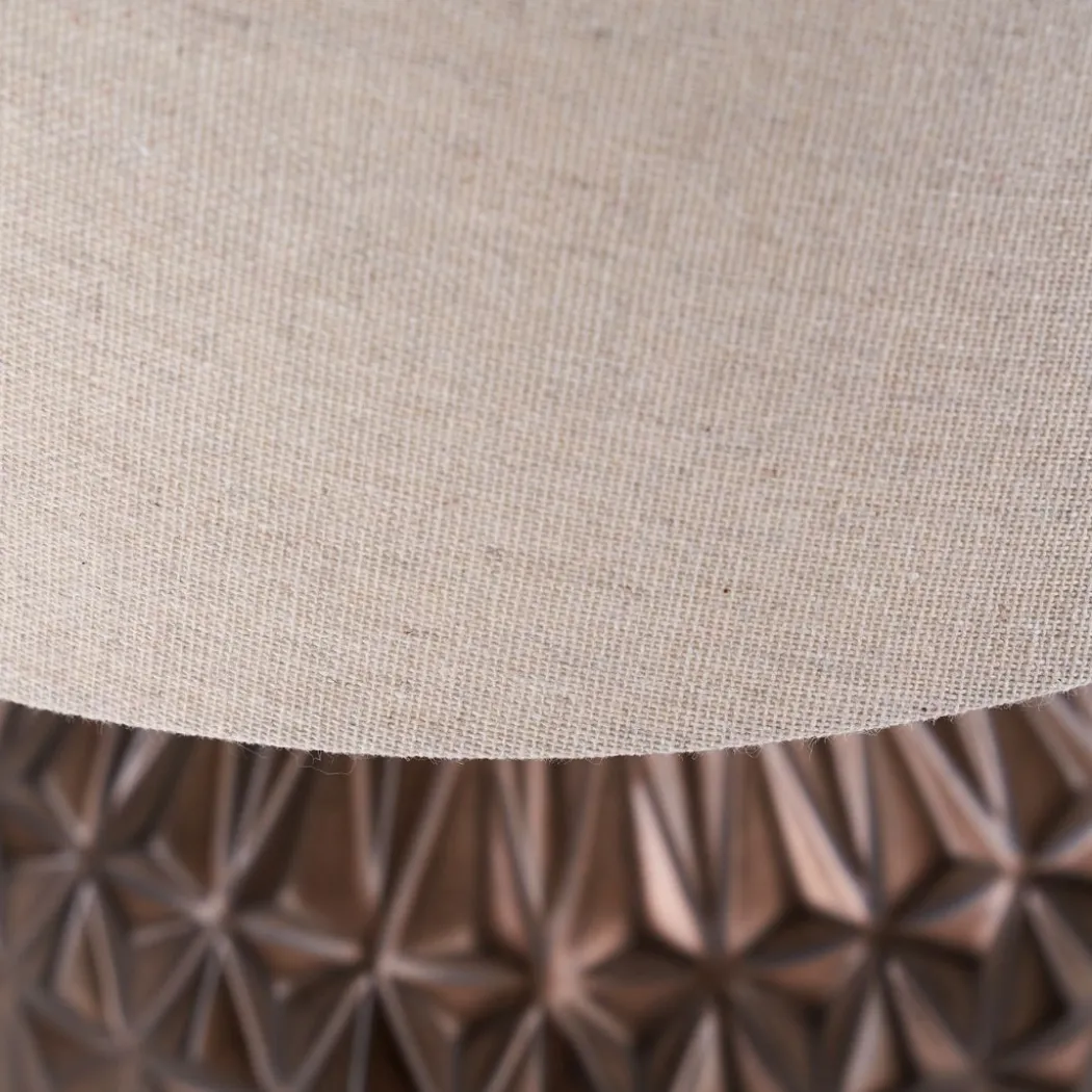 Anneli Bronze Aztec Ceramic Table Lamp with Natural Shade