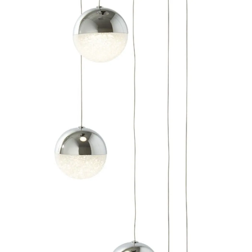 Annika 5 Light Polished Chrome LED Multidrop Ceiling Pendant