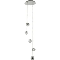 Annika 5 Light Polished Chrome LED Multidrop Ceiling Pendant