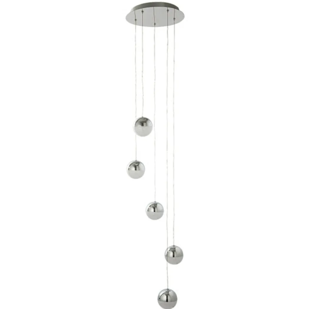 Annika 5 Light Polished Chrome LED Multidrop Ceiling Pendant