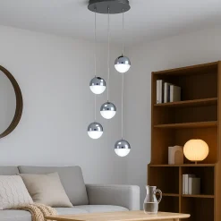 Annika 5 Light Polished Chrome LED Multidrop Ceiling Pendant
