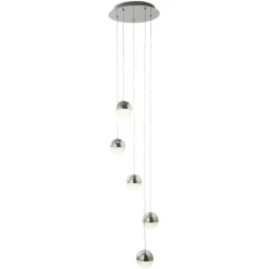 Annika 5 Light Polished Chrome LED Multidrop Ceiling Pendant
