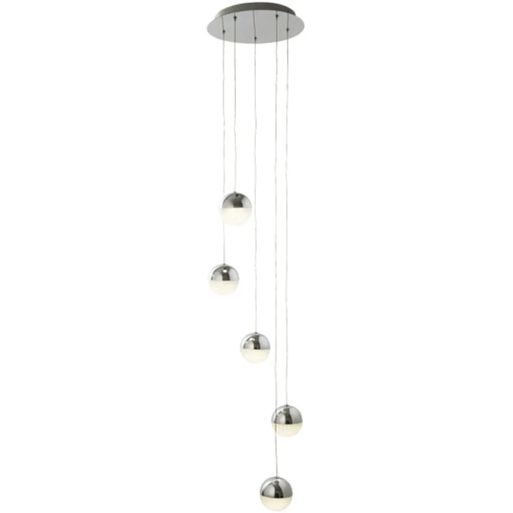 Annika 5 Light Polished Chrome LED Multidrop Ceiling Pendant