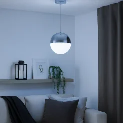Annika Polished Chrome Globe LED Pendant Ceiling Light