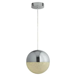 Annika Polished Chrome Globe LED Pendant Ceiling Light