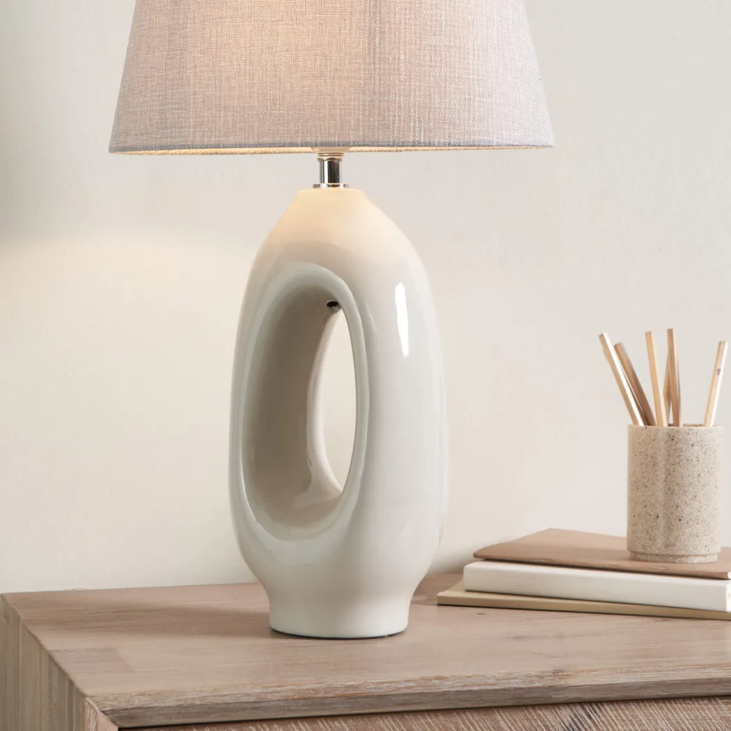 Aoife Cream Ceramic Table Lamp