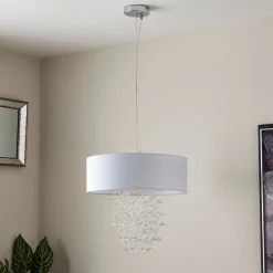 Arianna Silver & White Ceiling Pendant