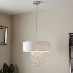 Arianna Silver & White Ceiling Pendant