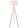 Armitage Light Wood Tripod Floor Lamp with Natural Shade