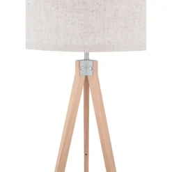 Armitage Light Wood Tripod Floor Lamp with Natural Shade
