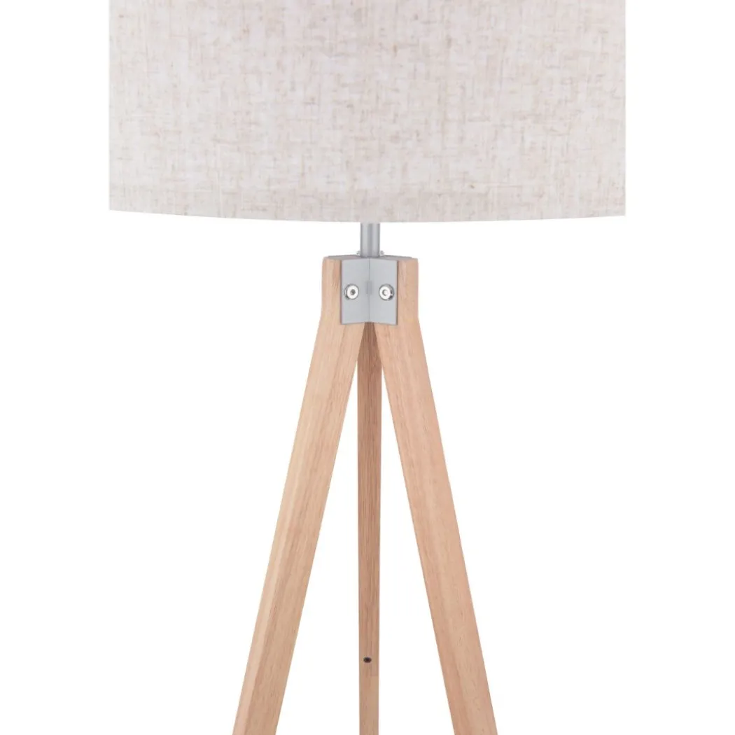 Armitage Light Wood Tripod Floor Lamp with Natural Shade