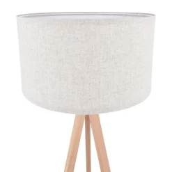 Armitage Light Wood Tripod Floor Lamp with Natural Shade
