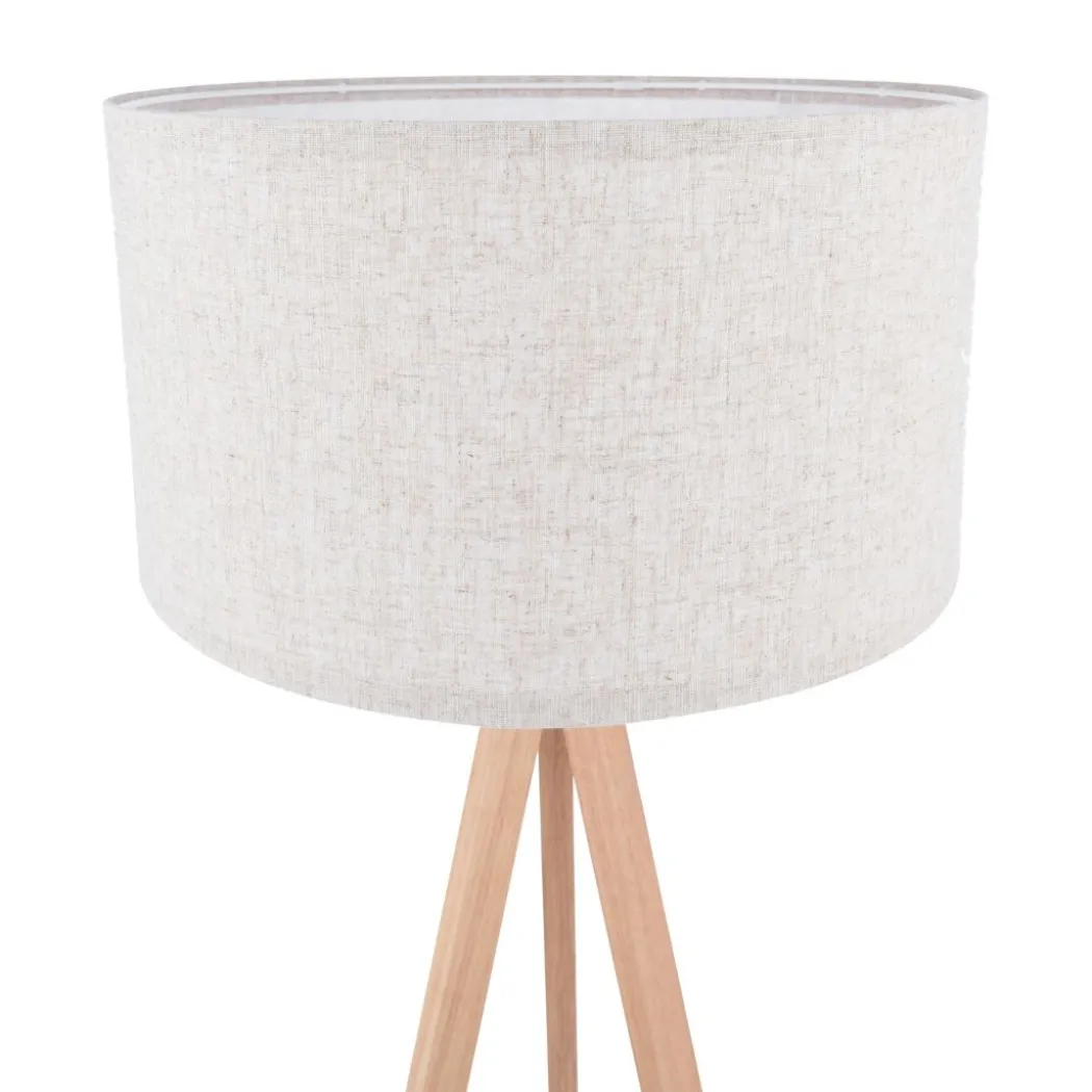 Armitage Light Wood Tripod Floor Lamp with Natural Shade