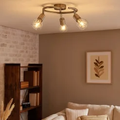 Arrigo 3 Light Satin Nickel Flush Ceiling Light