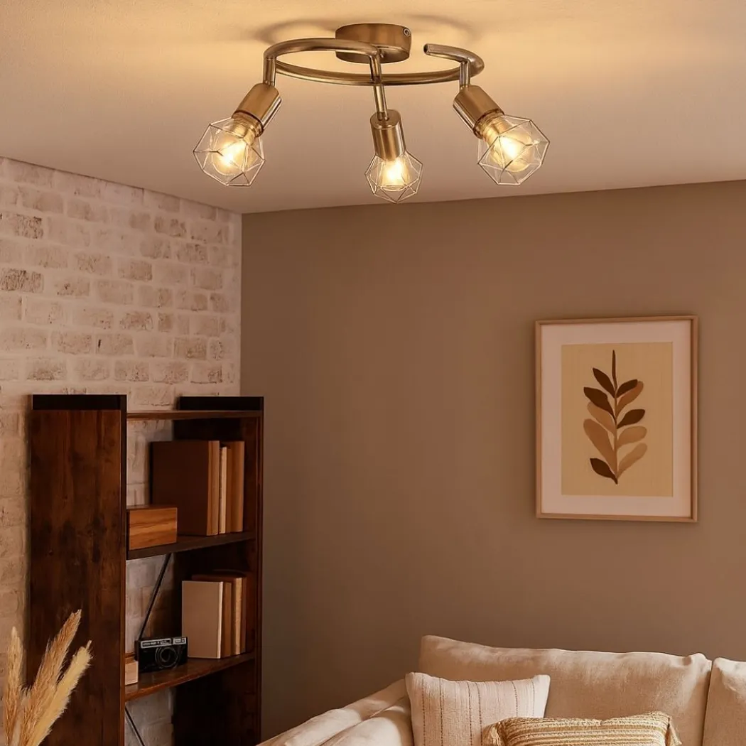 Arrigo 3 Light Satin Nickel Flush Ceiling Light