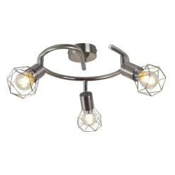Arrigo 3 Light Satin Nickel Flush Ceiling Light