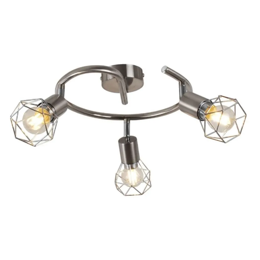 Arrigo 3 Light Satin Nickel Flush Ceiling Light