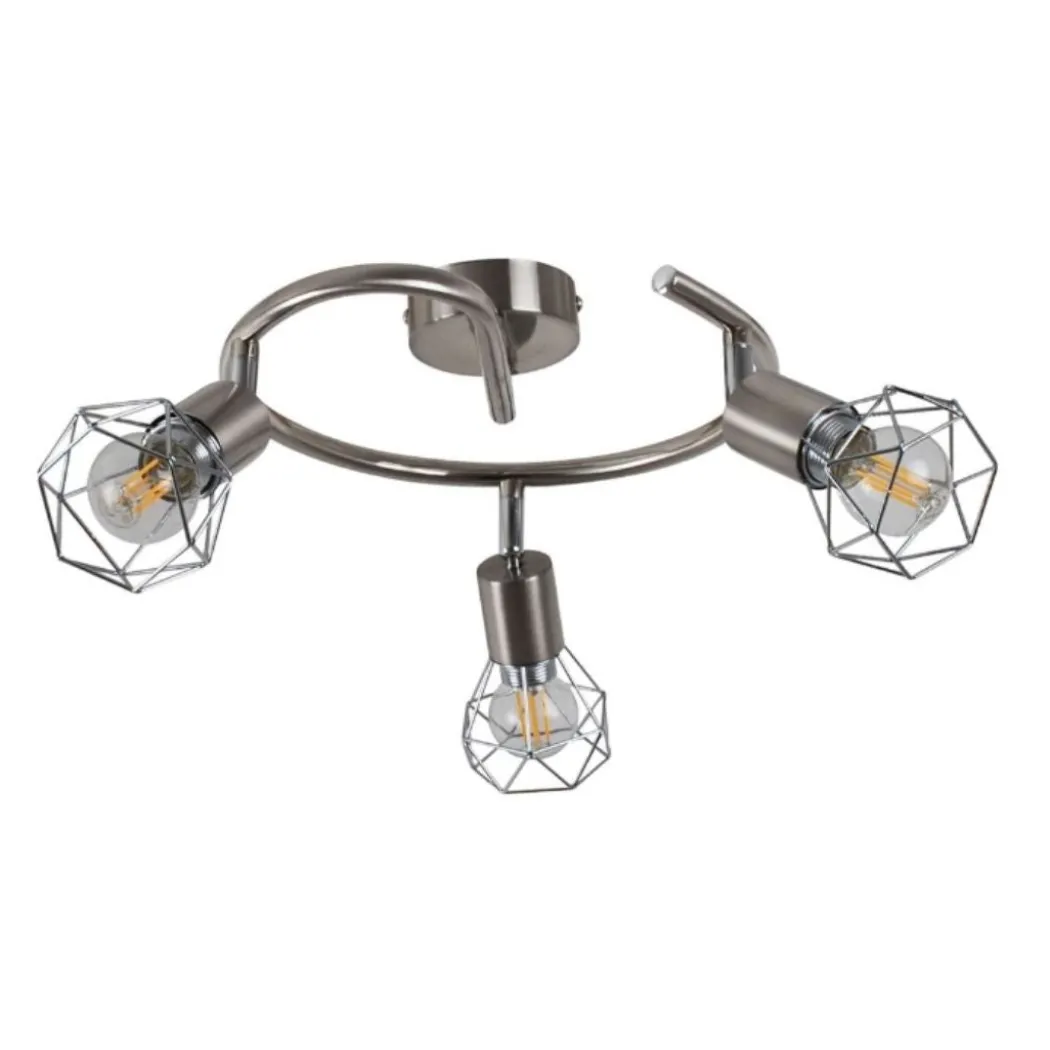 Arrigo 3 Light Satin Nickel Flush Ceiling Light