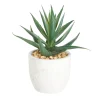 Artificial Aloe Vera in White Pot