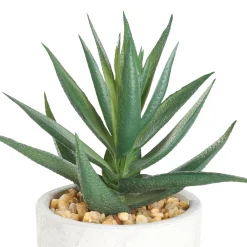Artificial Aloe Vera in White Pot