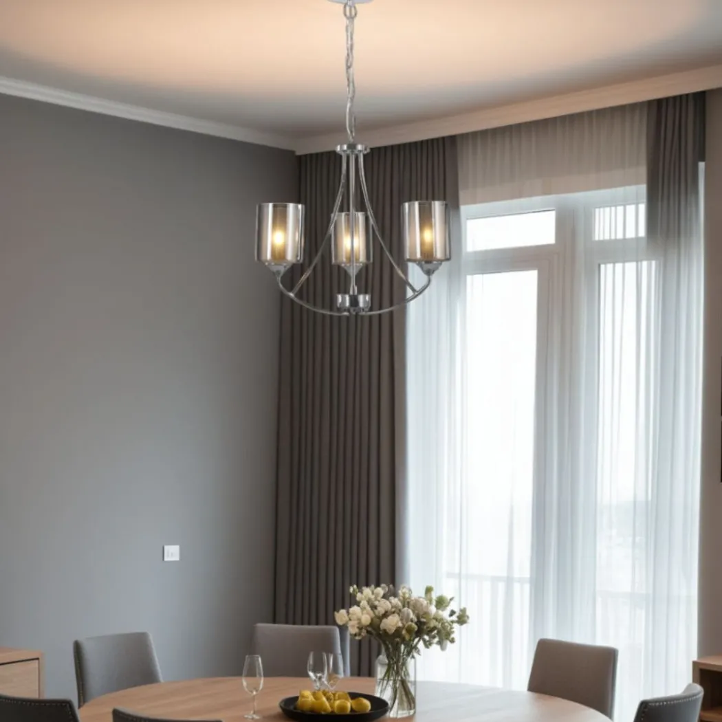 Ashton 3-Light Polished Chrome Chandelier Ceiling Light