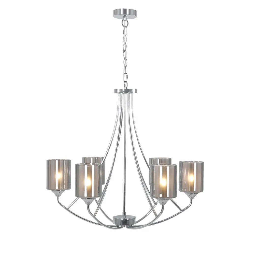 Ashton 6-Light Polished Chrome Chandelier Ceiling Light