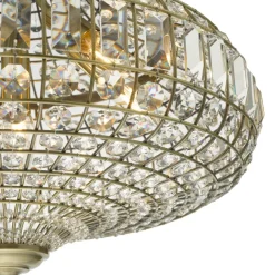Asmara Antique Brass & Crystal Ceiling Pendant