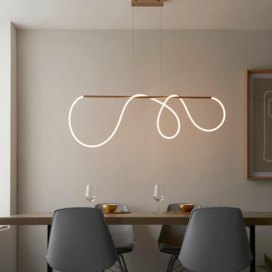 Attalea LED Satin Gold Ceiling Pendant