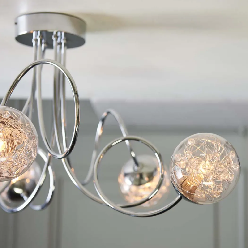Auria 6 Light Semi Flush Ceiling Light
