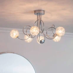 Auria 6 Light Semi Flush Ceiling Light