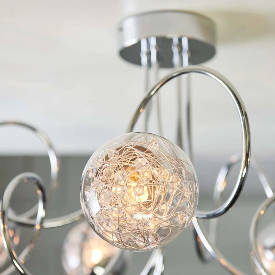 Auria 6 Light Semi Flush Ceiling Light