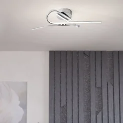 Aurora 2 Light Silver LED Flush Ceiling Light