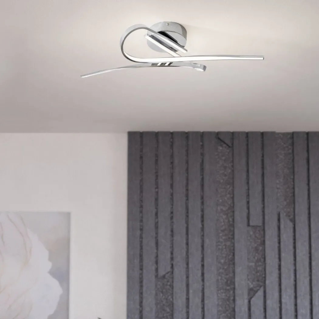 Aurora 2 Light Silver LED Flush Ceiling Light