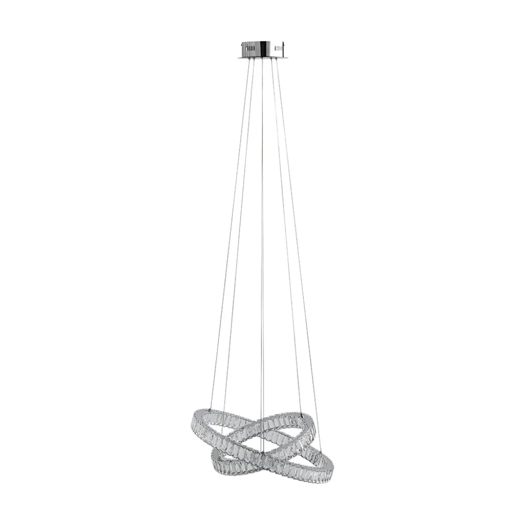 Ausilia Polished Chrome and Crystal LED Pendant Ceiling Light