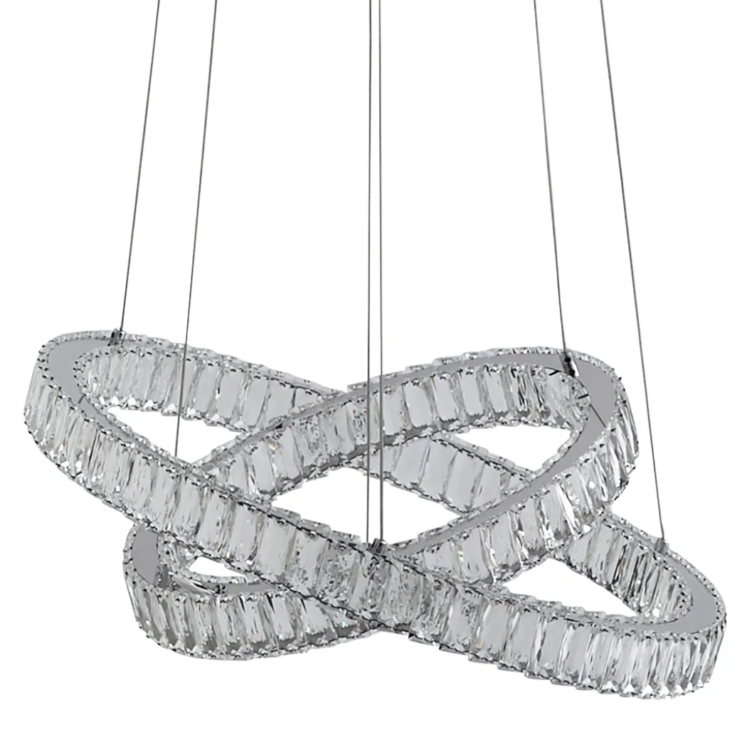 Ausilia Polished Chrome and Crystal LED Pendant Ceiling Light