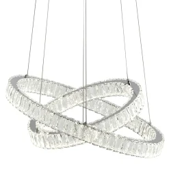 Ausilia Polished Chrome and Crystal LED Pendant Ceiling Light