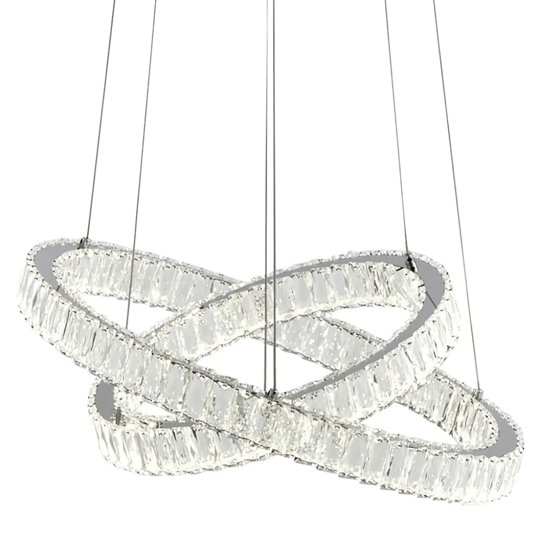 Ausilia Polished Chrome and Crystal LED Pendant Ceiling Light
