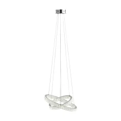 Ausilia Polished Chrome and Crystal LED Pendant Ceiling Light