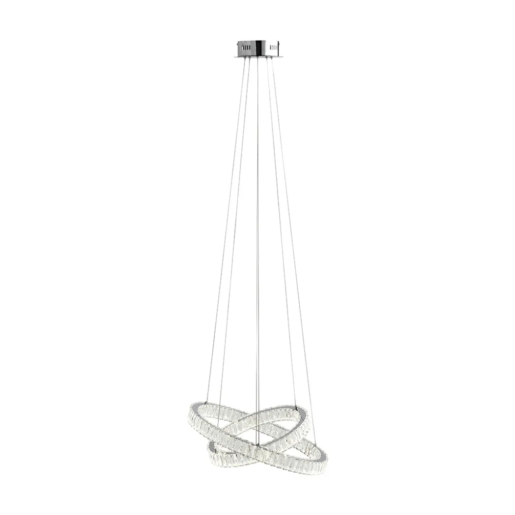 Ausilia Polished Chrome and Crystal LED Pendant Ceiling Light