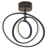 Avali Warm White LED Matt Black Semi Flush Ceiling Light