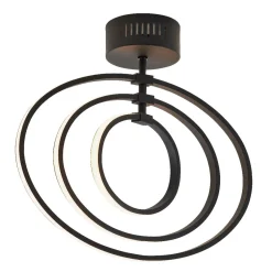 Avali Warm White LED Matt Black Semi Flush Ceiling Light