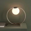 Bacqe Brushed Silver and Opal Table Lamp