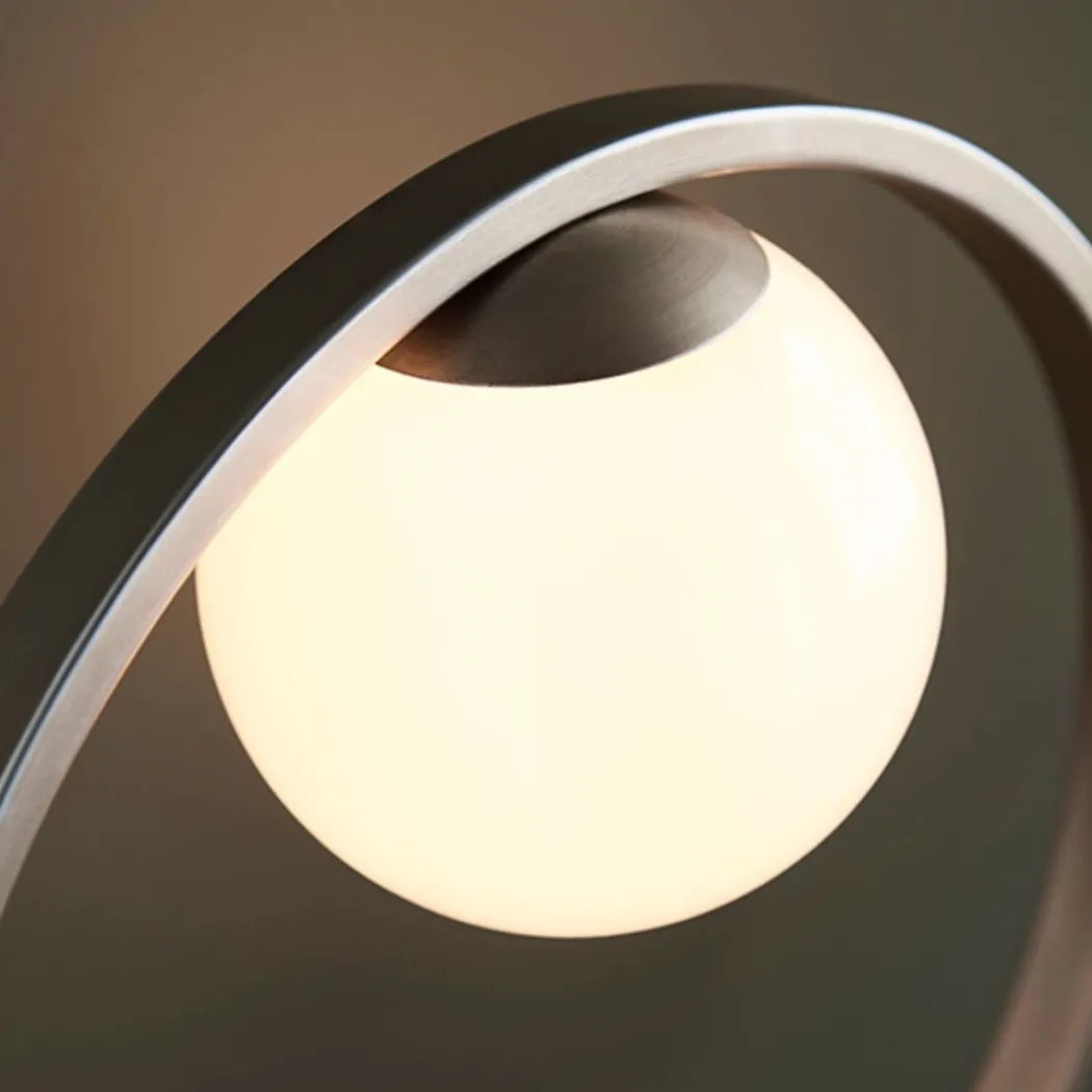 Bacqe Brushed Silver and Opal Table Lamp