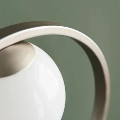 Bacqe Brushed Silver and Opal Table Lamp