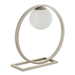 Bacqe Brushed Silver and Opal Table Lamp