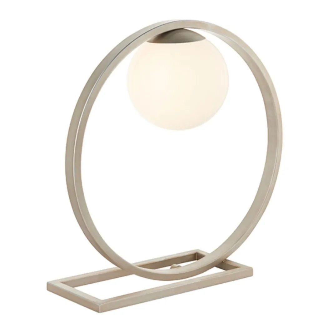 Bacqe Brushed Silver and Opal Table Lamp