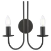 Becca 2 Light Matte Black Wall Light